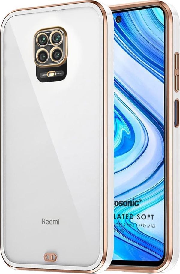 Microsonic Xiaomi Redmi Note 9S Kılıf Laser Plated Soft Beyaz - Image 1