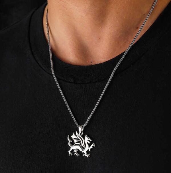 925 Ayar Gümüş Ejderha Erkek Gümüş Kolye - Image 1