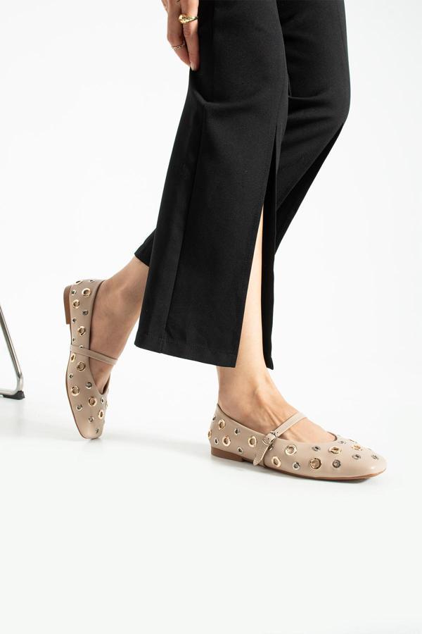 Stato - Bej Renk Suni Deri  Kadın Babet - Image 1