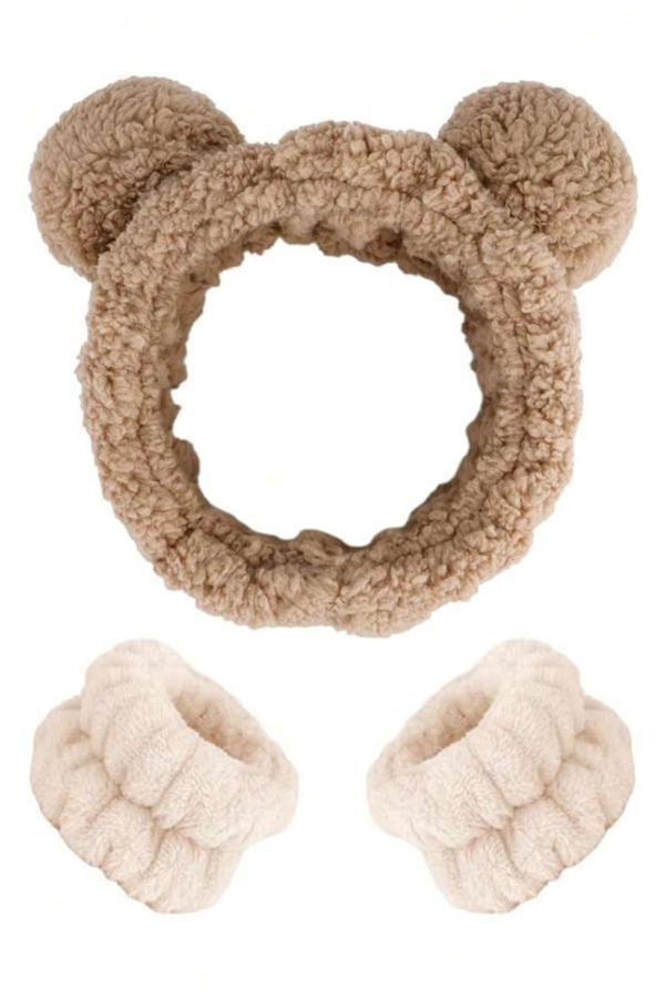 Peluş Ayıcık Bileklik + Makyaj Ve Banyo Bandı Seti - Image 1