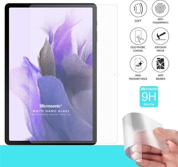 Microsonic Samsung Galaxy Tab S7 FE LTE T737 Matte Nano Glass Cam Ekran Koruyucu - Image 1