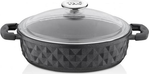 Taç Bella Cam Kapak Döküm Basık Tencere 28 Cm TAC-3880 - Image 1