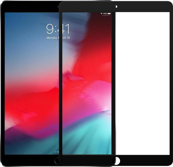 Microsonic Apple iPad Air 3 10.5'' 2019 (A2152-A2123-A2153-A2154) Tam Kaplayan Temperli Cam Ekran Koruyucu Siyah - Image 1