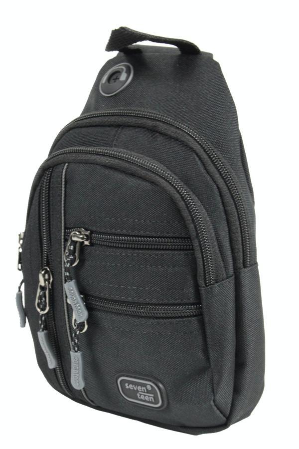 SEVENTEEN 4924 Body Bag Omuz Çantası –  Polyester Siyah-Gri - Image 1