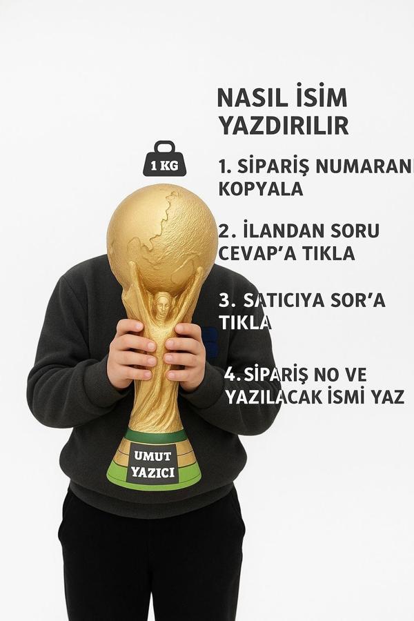36 CM Fifa World Cup İsim Yazdırılan Dünya Kupası Kişiye Özel Yılbaşı Hediyesi (1,5 KG ) - Image 1