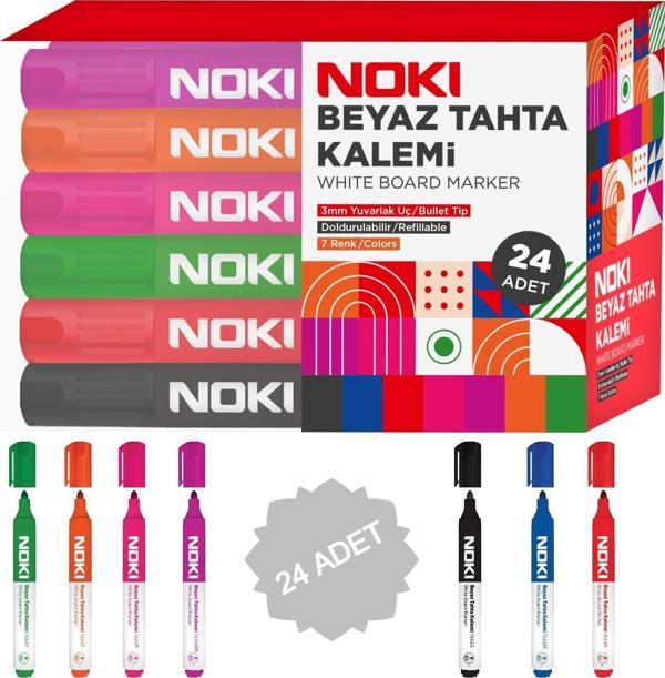 Noki Doldurulabilir Beyaz Tahta Kalemi 24 Lü Set - Image 1