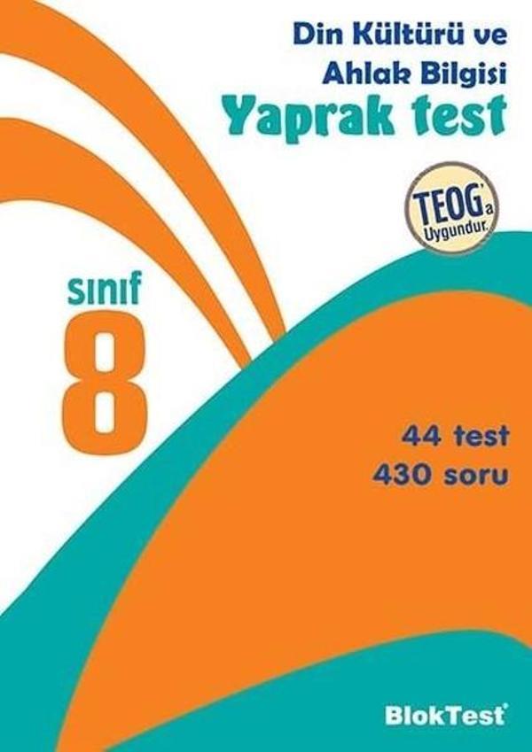 8.Sınıf Din Kültürü ve Ahlak Bilgisi Yaprak Test - Bloktest Yayınları - Image 1