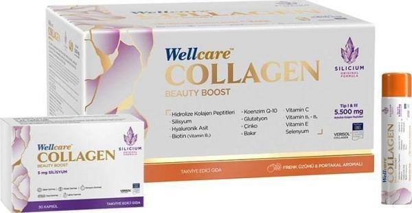 Wellcare Collagen Beauty Plus 5500 Mg Frenk Üzümü & Portakal Likit 30 Tüp X 40 Ml - Image 1