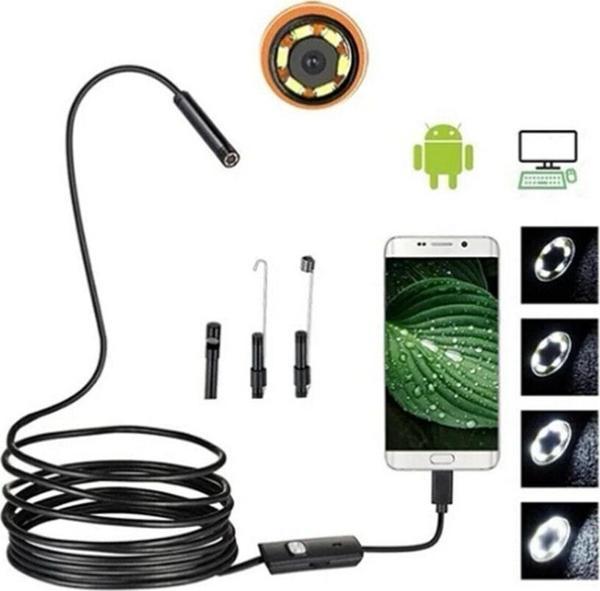 Endoskop Yılan Video Kamera Led'li 5 Metre 7 Mm Sert Kablo - Image 1