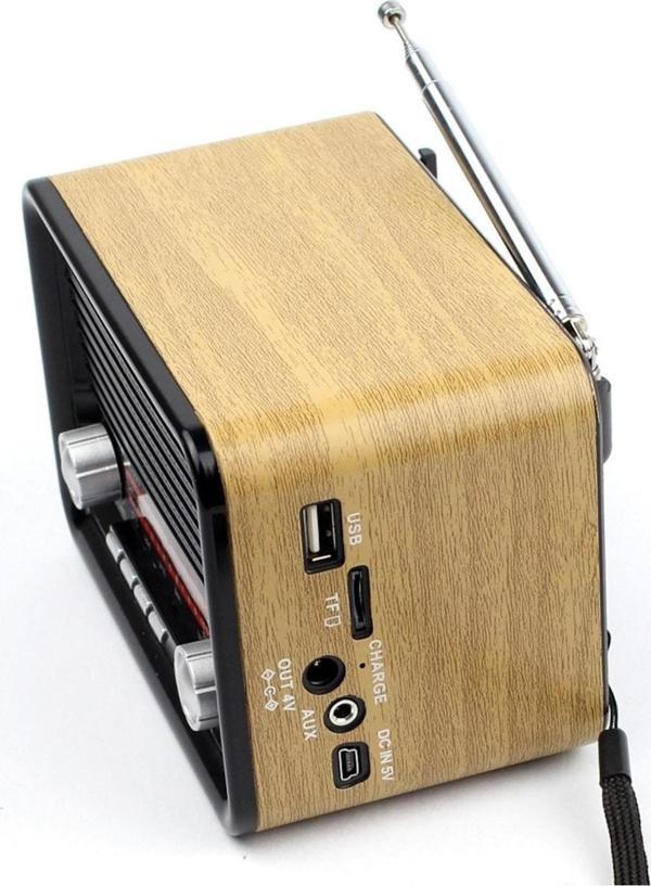 Nostalji Radyo Nns Ns-1537bt Şarjlı Fm Radyo Bluetooth Usb Aux Tf - Image 1