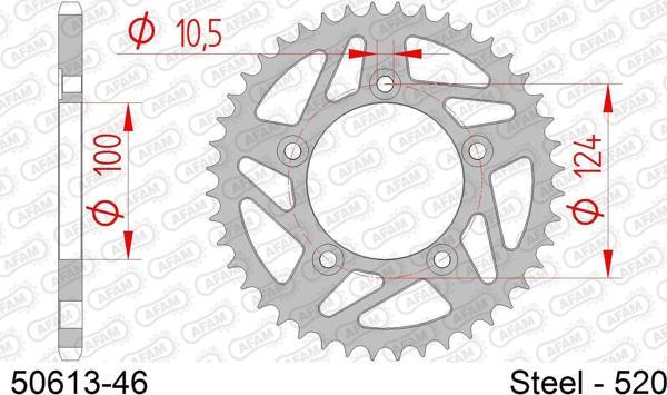 AFAM DUCATI SCRAMBLER 800 / 797/ 821 MONSTER ÇELİK ARKA DİŞLİ #520 - Image 1
