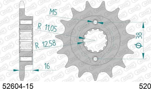 AFAM DUCATI SCRAMLER 800 / 696/796 MONSTER ÇELİK ÖN DİŞLİ #520 - Image 1