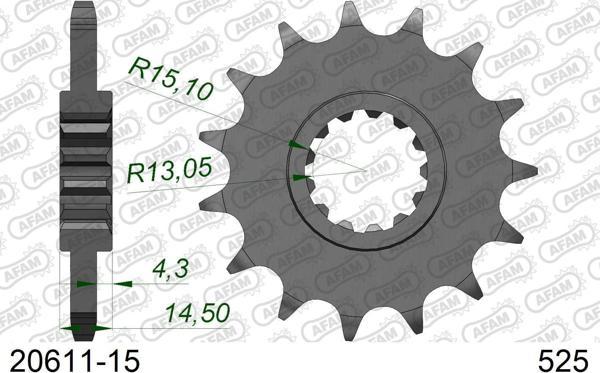 AFAM HONDA CB 1000R 18-20 ÇELİK ÖN DİŞLİ #525 - Image 1