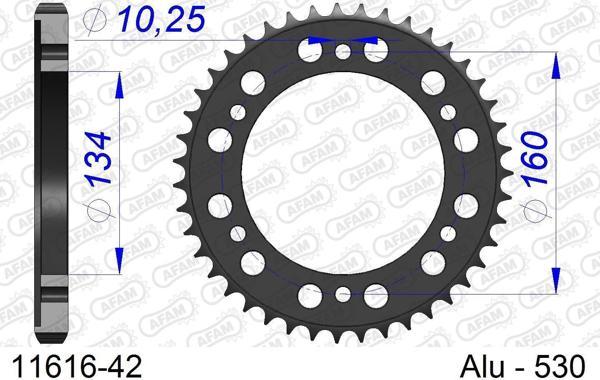 AFAM HONDA CBR 1000RR 06-16 ALUMİNYUM ARKA DİŞLİ #530 - Image 1