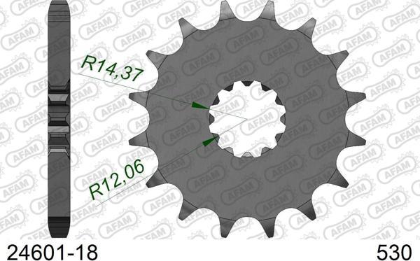 AFAM KAWASAKI ZX-12R Ninja (ZX1200) ÇELİK ÖN DİŞLİ #530 - Image 1