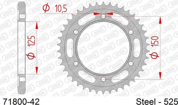 AFAM KTM 1290/1190/1090/1050/990 ADVENTURE ÇELİK ARKA DİŞLİ #525 - Image 1