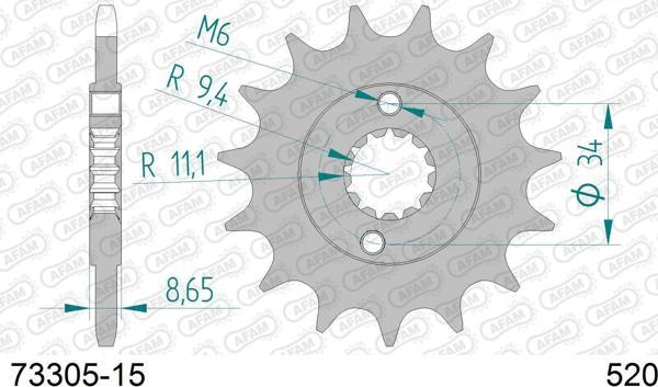 AFAM KTM DUKE 390 / RC390 ÇELİK ÖN DİŞLİ #520 - Image 1