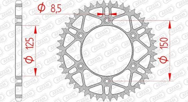 AFAM KTM EXC/EXCF 125/250, HUSQVARNA TC250/TE300/FE501  ÇELİK ARKA DİŞLİ #520 S/C - Image 1