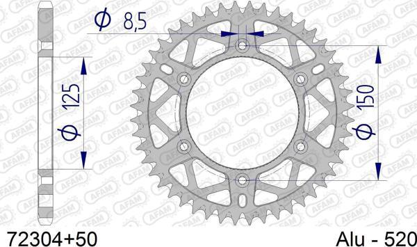 AFAM KTM EXC250 SIX DAYS / ECX300  ALUMİNYUM ARKA DİŞLİ #520 S/C - Image 1
