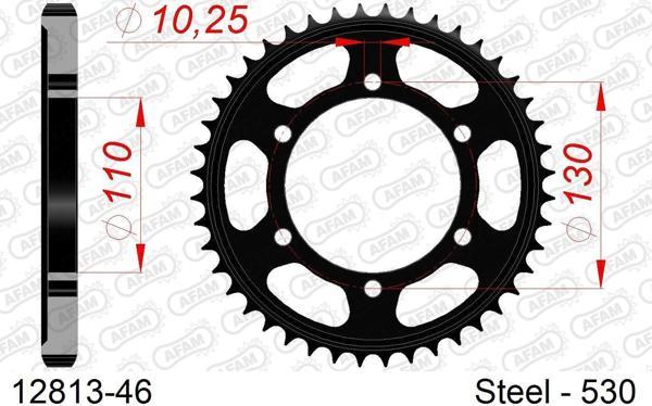 AFAM REAR STEEL SPROCKET #530 - Image 1