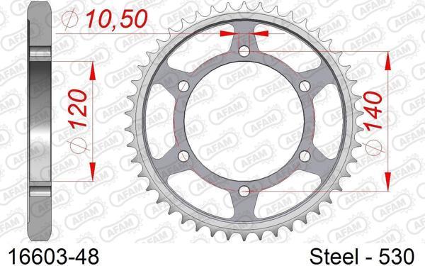 AFAM REAR STEEL SPROCKET #530 - Image 1