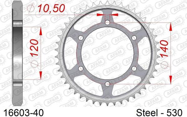 AFAM SUZUKI GSX-R 1300 HAYABUSA 00-06 ÇELİK ARKA DİŞLİ #530 - Image 1