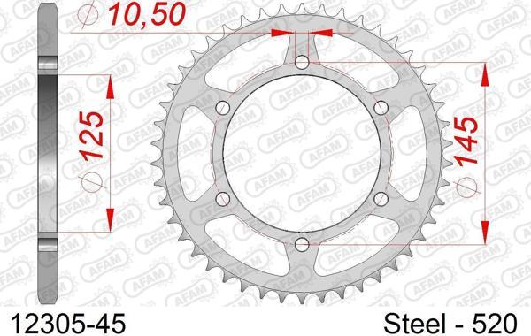 AFAM YAMAHA XTZ660 TENERE / XT600X-R ÇELİK ARKA DİŞLİ #520 - Image 1