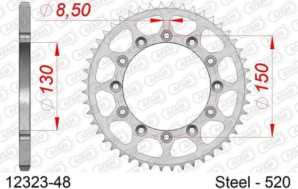 AFAM YAMAHA YZ125  ÇELİK ARKA DİŞLİ #520 - Image 1