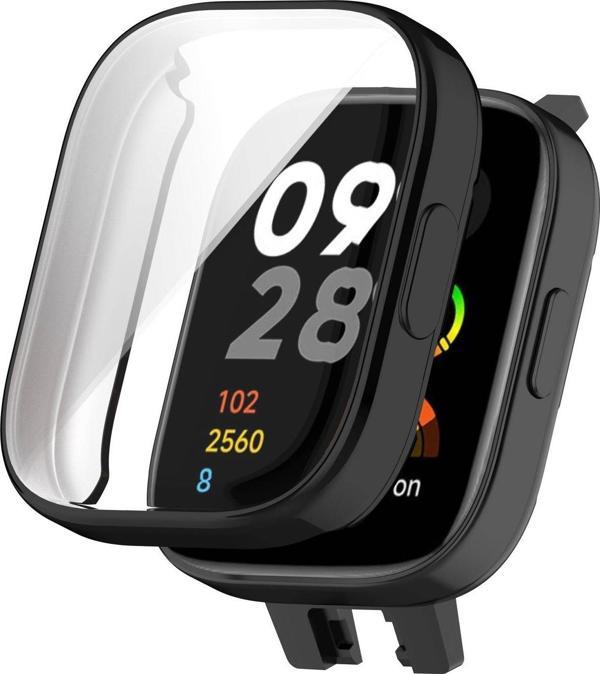 Microsonic Xiaomi Redmi Watch 3 Kılıf 360 Full Round Soft Silicone Siyah - Image 1