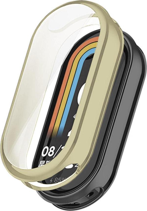 Microsonic Xiaomi Mi Band 8 Kılıf 360 Full Round Soft Silicone Gold - Image 1