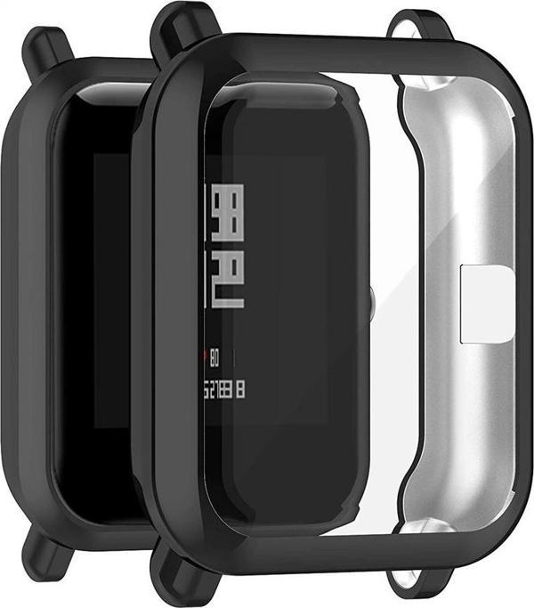 Microsonic Amazfit Bip Kılıf 360 Full Round Soft Silicone Siyah - Image 1