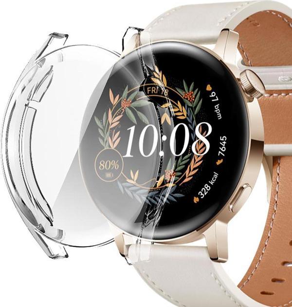 Microsonic Huawei Watch GT3 42mm Kılıf 360 Full Round Soft Silicone Şeffaf - Image 1