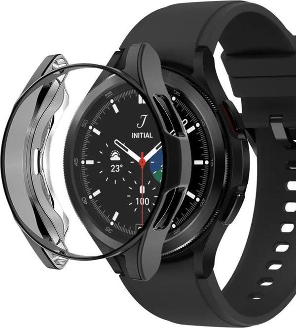 Microsonic Samsung Galaxy Watch 4 Classic 46mm Kılıf 360 Full Round Soft Silicone Siyah - Image 1