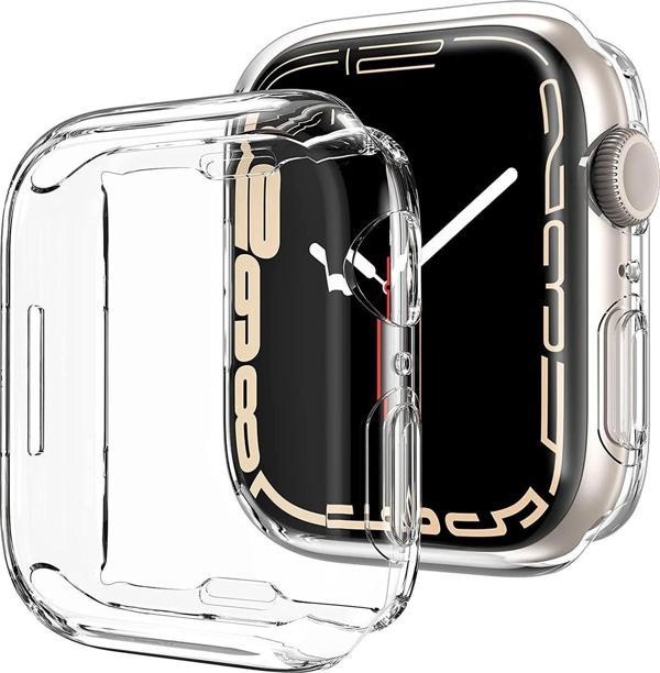 Microsonic Apple Watch Series 7 41mm Kılıf 360 Full Round Soft Silicone Şeffaf - Image 1