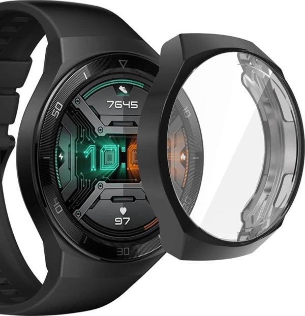 Microsonic Huawei Watch GT 2e Kılıf 360 Full Round Soft Silicone Siyah - Image 1