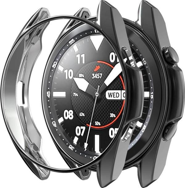 Microsonic Samsung Galaxy Watch 3 41mm Kılıf 360 Full Round Soft Silicone Siyah - Image 1