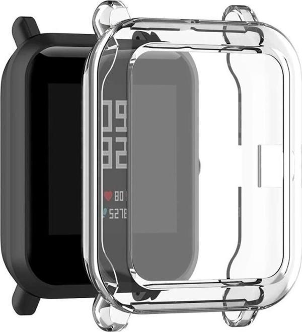 Microsonic Amazfit Bip Kılıf 360 Full Round Soft Silicone Şeffaf - Image 1