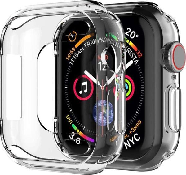 Microsonic Apple Watch Series 4 44mm Kılıf 360 Full Round Soft Silicone Şeffaf - Image 1