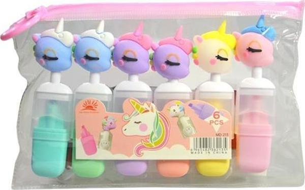 Başlıklı Fosforlu Kalem 6 Renk MD-213 - Image 1