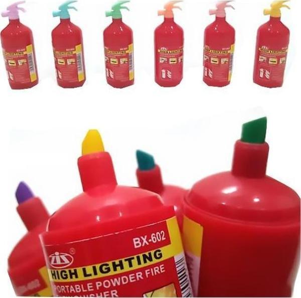 Yangın Tüpü Şekilli Fosforlu Kalem 6 Renk BX-602 - Image 1
