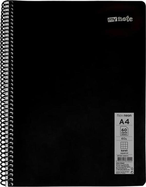 Mynote Flex Neon A4 60 Yaprak Spiralli Kareli Defter - Image 1