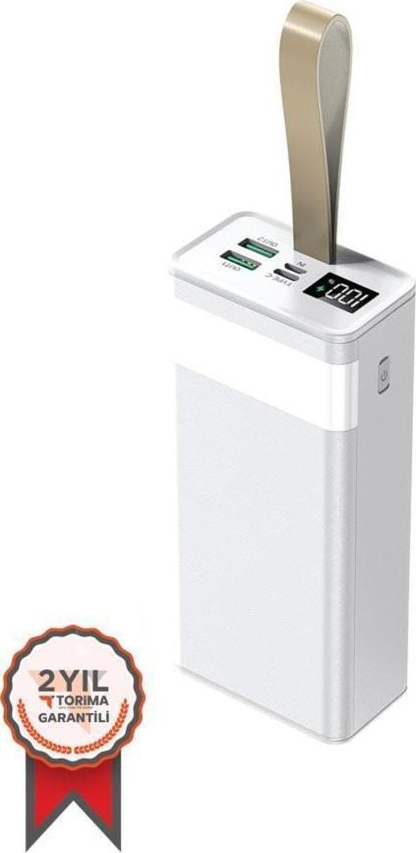 Torima TRM-1033 22.5W Hızlı Şarj Özellikli Dijital Şarj Göstergeli 30.000 Mah Powerbank Beyaz - Image 1