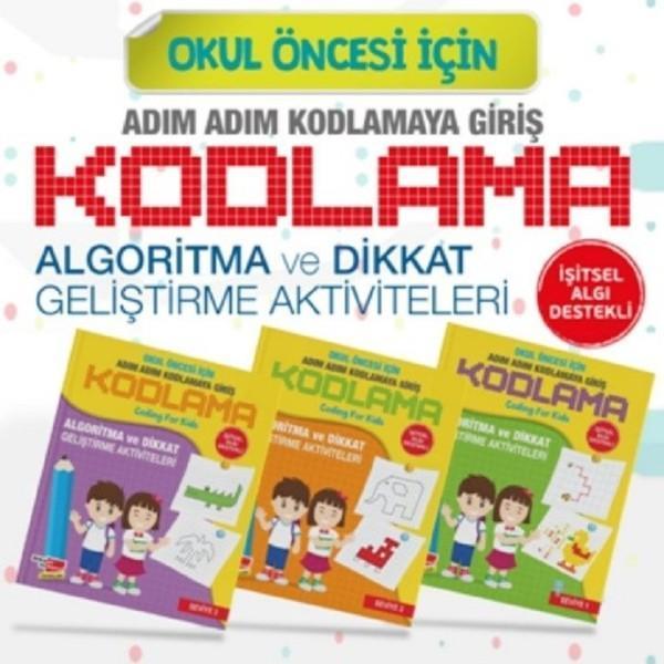 Okul Öncesi Adım Adım Kodlamaya Giriş Seti-3 Kitap Takım - Dikkat Atölyesi Yayınları - Image 1