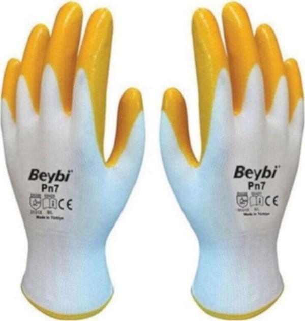 Beybi 48 Çift Pn7 Otomotiv Montaj Tarım Sanayi Inşaat Nitril Iş Eldiveni (10 Numara) - Image 1