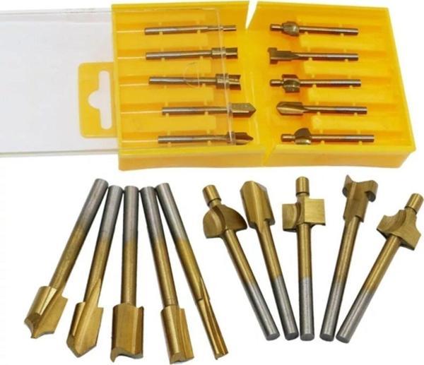 Dremel Vb Gravür Ahşap Oyma - Freze Çok Amaçlı Titanyum Kaplama 10 Adet Uç Seti - Image 1