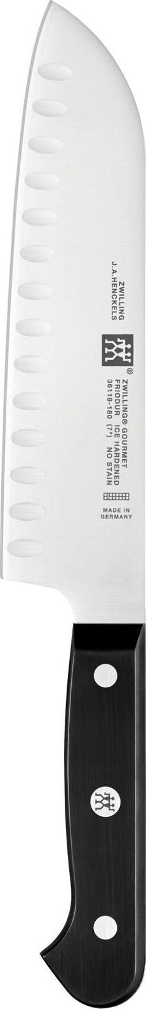 Zwilling 361181810 Gourmet Oluklu Siyah Santoku Bıçağı - Image 1