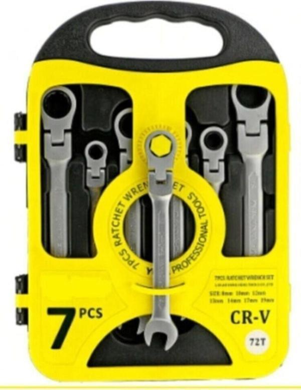 İşgör 7 Parça Mafsallı Cırcır Anahtar Seti Cırcır Set 8 - 19 Mm - Image 1