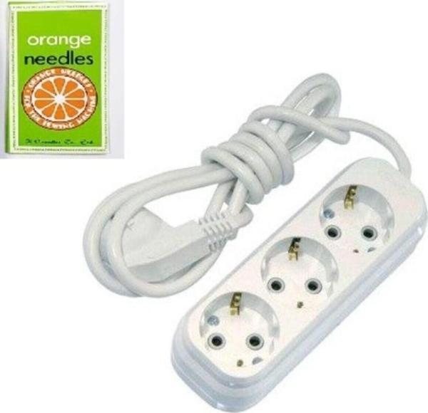 İşgör Makroyapı 3'Lü Ara Kablo Topraklı Grup Priz (5 Metre) Ve Orange Iğne 1 Pkt - Image 1