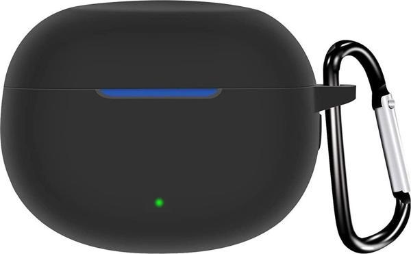 Microsonic Realme Buds T100 Kılıf Askılı Mat Silikon Siyah - Image 1