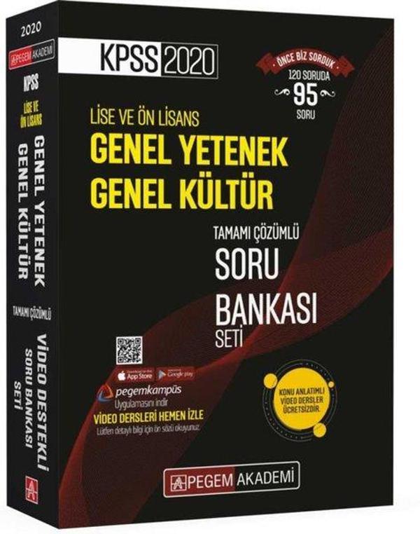 2020 KPSS Lise ve Önlisans Genel Yetenek Genel Kültür Tamamı Çözümlü Soru Bankası - Pegem Akademi Yayıncılık - Image 1